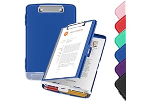 WENYA A4 Clipboard with Storage, Plastic A4 Clipboard Folder Storage Box with Separate Pen Compartment for School Office Medical Personnel