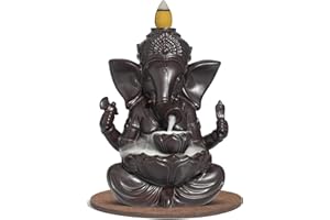 ComSaf Quemador de Incienso de Cascada de cerámica, Soporte de Cono de Incienso Hecho a Mano, Fuente de aromaterapia, Adorno de Elefante, decoración del hogar, Porcelana, Yoga, meditación, relajación