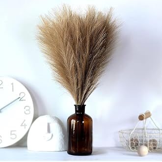 TIED RIBBONS Silk Pack of 4 Fluffy Pampas Grass Artific...