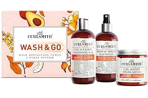 Curlsmith - High Definition Curls: 3-Step System Kit - Vegan Haircare for Dry, Wavy, Curly or Coily Hair (1 x 12oz, 2 x 8oz)