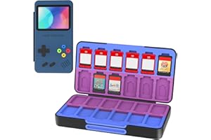 THELIFELICIOUS Switch Game Card Aufbewahrungsbox für Nintendo Switch 2/OLED/Lite, Gradient Color Lining Spiele Kartenhalter mit 48 Game Cards Slots & 24 Micro SD Cards Slots