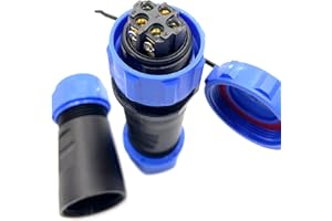 BAYZCONN Connector Plug Aviation Plug SP21 5-Pin IP68 5 Pin Solderless Aviation Plug Waterproof and Dustproof Aviation Plug for Outdoor Lamps Used 500V 30A (12AWG Cable Screw Crimp)