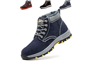 SVVSHE Botas de Seguridad para Hombre Mujer Invierno Zapatos de Seguridad Comodas Impermeable Zapatillas de Trabajo con Puntera de Acero Botas de Trabajo Zapatillas de Trekking