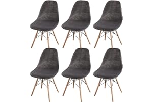 Jianyana Lot de 6 Housses de Chaise de Salle à Manger, Extensibles, Amovibles et lavables - Protection pour chaises de Salle à Manger, hôtel, Cuisine, Banquet, Maison (Gris foncé)