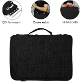 Microcase Huawei MatePad 11.5 S Tablet i&ccedil;in Omuz Askılı ve El Tutacaklı Universal Siyah Taşıma&Ccedil;antası-AL8130