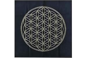 Prom-note Autel Wicca Tarot Nappe Cartes Divination Tarot Nappe Tissu Tapis De Tarot Divinatoire Carré Astrologie Tarot Tissu Table Couverture pour Jeux De Cartes, Jeux De Société - Noir (50x50cm)