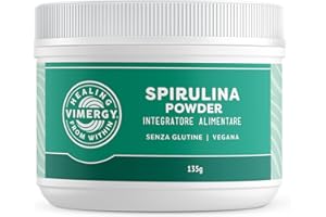 Vimergy Spirulina Powder, 45 Dosi – Spirulina Polvere a Rapido Assorbimento – Integratore Vegano – Senza Antiagglomeranti, Riempitivi, Aromi o Zucchero - Senza OGM e Senza Glutine (135 g)