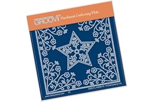 Claritystamp Tina's Star Flower A6 Square Groovi Parchment Embossing Plate