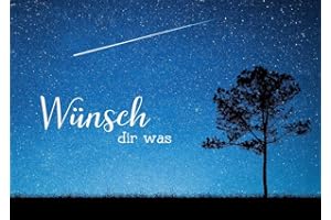 ‎GUTSCH VERLAG Postkarte für Sternenliebhaber: "Wünsch dir was" - Magische Sternschnuppe und Baum bei Nacht
