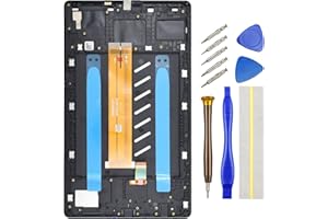 Double Sure Tablet Full LCD Display Touch Digitizer Screen Replacement for WiFi Version Samsung Galaxy Tab A7 Lite Tab A7 Lite Wi-Fi with Screen Frame Black 8.7"