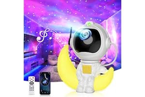 KAISHENGYUAN Astronaute Projecteur Galaxie,Projecteur Ciel Etoile Lampe Astronaute avec Nébuleuse et Télécommande,Veilleuse Etoile de Angle Réglable pour Chambre Plafond Enfants Adultes,Bluetooth-K960