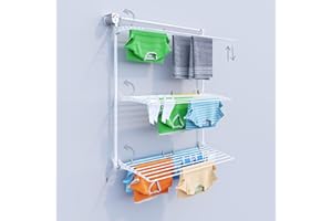 ‎FOXYDRY Foxydry Tower, składana suszarka na pranie z trzema poziomami (Biały, 128 cm)