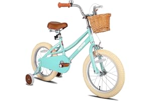 JOYSTAR 14/16 inch Kids Bike for Toddlers 3-7 Years Girls, Girls Bike with Stabilisers & Basket, 20 Inch With Kickstand,Pink,Yellow,Green,Purple