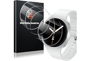 LK 4 Pack Screen Protector for Samsung Galaxy Watch 8/7/6/5/4/FE 40mm, High Definition, Anti Scratch, Bubble Free 9H Tempered Glass Screen Protector for Galaxy Watch 8/7/6 40mm, Easy Installation