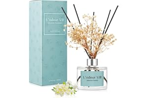 L'odeur Vill 200ml Difusor de con Flores secas/Fresia Jazmín/Ambientadores de Hogar, con 6 Palos difusores de Ambientador Varillas/difusor de Aromas/para Decoración de Baños y Estanterías.