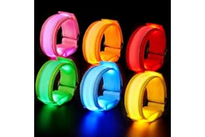 Ainiv LED Armband, LED leucht Armbänder Lichtband, Blinkende Armbänder in der Dunkelheit, Armreif für Kinder Erwachsene, Nacht Sicherheits Licht für Joggen Laufen Hundewandern Running Outdoor Sports