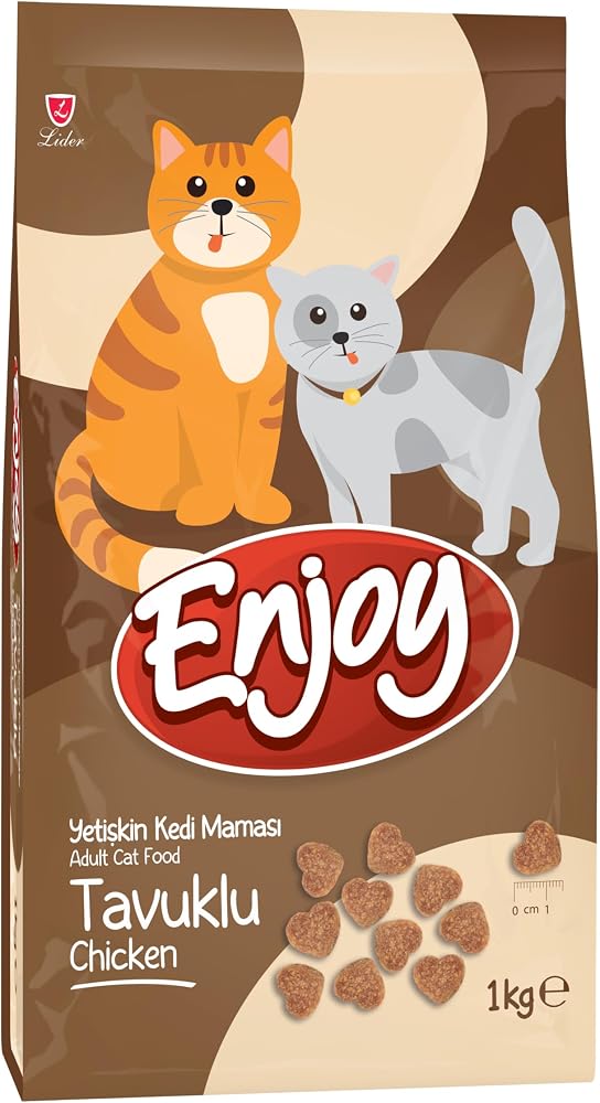 Enjoy Kuru Kedi Maması, Tavuklu, Yetişkin, Keten Tohumu ile Omega 3 & 6 Katkısı, 1 Kg