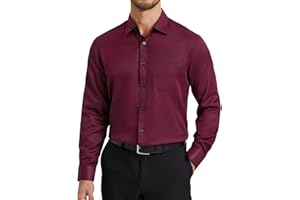 HISDERN Chemise Formelle pour Hommes décontractée à Manches Longues Chemises habillées Classiques boutonnées