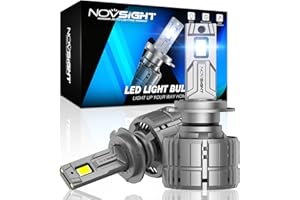 NOVSIGHT H7 LED Lampadine - Senza Errori 40000LM 6500K Luce Bianca Forte 200W 800% Luminosità Kit di Conversione per Fari Alogeni Auto Moto Anabbaglianti o Abbaglianti