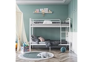 Panana Metalowe łóżko piętrowe dla dzieci podwójne śpiące nowoczesne dziecięce 90 cm rama łóżka pojedyncze meble do sypialni (białe)