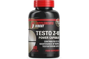 Supplements Direct - Testo-Z10 High Strength Capsules - 90 Capsules - Testosterone Supplements for Men - Zinc Supplements - Muscle Supplements - Testosterone Boosters - for Performance & Endurance