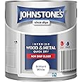 Johnstone's - Quick Dry Gloss - Brilliant White - Gloss Finish - Water Based - Interior Wood & Metal - Radiator Paint - Low Odour - Dry in 1-2 Hours - 25m2 Coverage per Litre - 2.5 L