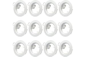 LU-MI Lumi Lot de 12 x cadres encastrer pour spot encastrable SD-863 Blanc avec douille GU10