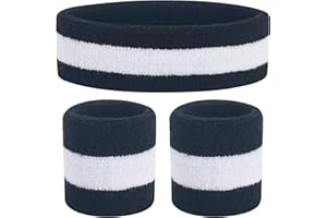 ONUPGO Zestaw opasek przeciwpotowych dla dzieci – sportowa bawełniana opaska przeciwpotowa do uprawiania sportu (1 opaska na czoło + 2 bransoletki)