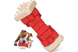 RUXAN Indestructible Chew Toy for Aggressive Chewers, 3 in 1 Tough Dog Puzzle Toys with Beef Flavor, Interactive Treat Dispensing Toys for Small/Medium Boredom Dogs