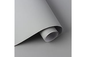 Timeet Samoprzylepna tapeta, szara, matowa, naklejki na meble, odklej i przyklej, papier kontaktowy, samoprzylepny tył, papier plastikowy, zdejmowana, folia winylowa, jednolity kolor, do salonu,