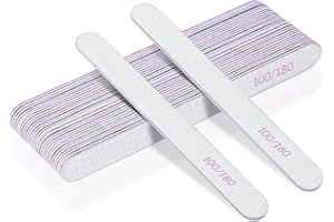 URAQT Pilniki do paznokci, zestaw 15 sztuk, dwustronne 100/180, jednorazowe bufor blokowy, pilniki do paznokci, odporne na zużycie, nadają się do prania (czarne)