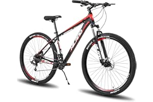 HILAND Mountain bike da 29 pollici, mountain bike a 16 velocità, con telaio in alluminio da 431 a 482 mm, freno a disco idraulico Shimano, forcella ammortizzata…