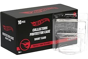 Hot Wheels Protector Carta Corta, Blister Transparente, Expositor Coches Escala 1:64, Pack 10 Unidades, Producto Oficial Mattel