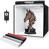 Yorbay Tenda Studio Fotografico Luminosità Regolabile 40 x 40 x 40 cm CRI 95+, Fotografica a LED Scatola Luminosa Cubo Lumino