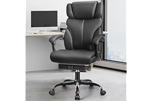 FelixKing Krzesło biurowe, skórzane krzesło szefa, ergonomiczne, wysokie krzesło biurowe, wygodne obrotowe krzesło biurowe z regulowanym wysokim oparciem, odpowiednie do gier domowych (kolor matowy