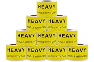 HYBSK Hylabelest 51x101mm Yellow Heavy Handle with Care Stickers Special Handling Shipping Labels Total 200 Adhesive Labels Per Roll (10 Roll)
