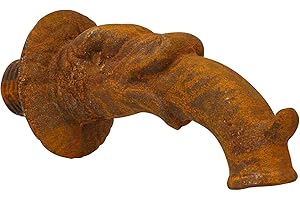 aubaho Gargouille Bec de Fontaine Fer Jardin Style Antique 32cm Poisson pêche