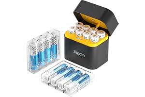 Zepath Rechargeable Battery AA Lithium 16 Pack with Charger, 3000mWh High Capacity Rechargeable Batteries 1.5V Constant Output Lithium AA Battery, Batteries Storage Fast Charging