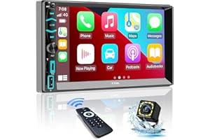 ESLYYDS Autoradio 2 Din Compatibile con Apple CarPlay, Android Auto e Assistente Vocale,Schermo HD da 7 Pollici con Bluetooth/Backup Camera(Free)/USB/Charge Port/SWC/AV In/Mirror Link/AMFM RDS Car Radio