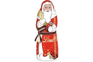 ‎LINDT & SPRÜNGLI Lindt Schokolade | Weihnachtsmann Edelbitter | 125g | Santa aus feinster Edelbitter Schokolade | edle Weihnachtsfigur zum Verschenken in der Weihnachtszeit