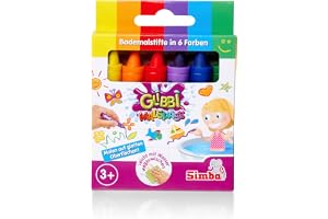 Glibbi kul, 6 pennor, badpennor, 6 färger, tvättbar, från 3 år
