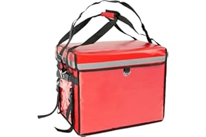 CityBAG - Mochila isotérmica 45 x 35 x 33 cm roja para Comidas al Aire Libre y Entrega de Pedidos de Comida en Moto o Bicicleta
