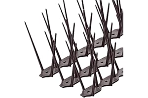Konzept 11 - Plastic Bird Repellent Spikes Against Pigeons, Cats, Sparrows, Swallows - Pigeon Repellent for Balcony, Garden, Patio - Bird Deterrent 3 Rows, Set of 12 - Brown