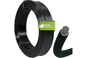 Fepro® Spanndraht 3,1 mm x 55 m, schwarz, verzinkt und kunststoffbeschichtet - witterungsbeständig, ideal für Maschendraht, Wildzaun, Garten oder basteln