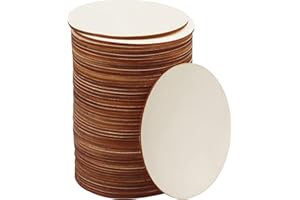 FLZONHUT 50 Pcs Disques de Bois Bruts, Bois Rondins Tranche-avec 3 mm d’Epaisseur - Rondin de Bois Naturel pour Vos Etiquettes, sous-Verre, Pyrograveur Bois,Ornements (10 cm）