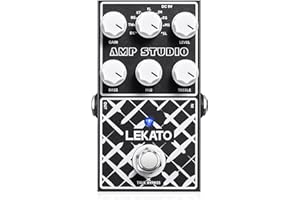 LEKATO Pedale preamplificatore per effetti per chitarra digitale, 9 modelli di preamplificatori con equalizzatore a 3 bande per chitarra elettrica