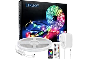 ETRLNXY Taśma LED 15M, 24V taśma LED RGB, SMD 5050 Paski Led sterowana za pomocą aplikacji i pilota, z trybem muzycznym, Wi-Fi, 16 milionów kolorów, 28 trybów dynamicznych, do domu, sypialni, kuchni, imprezy