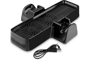 OSTENT 3 in 1 USB Cooling Fan + Console Controller Stand Compatible for Microsoft XBOX 360 Slim