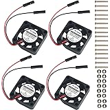 MakerHawk Raspberry Pi Fan DC Brushless Cooling Fan 3.3V 5V Heatsink Cooler Separating Terminal for Raspberry Pi 4B / 3B+ / 3B/ Zero/Zero W or Other Robot Project (4Pcs)