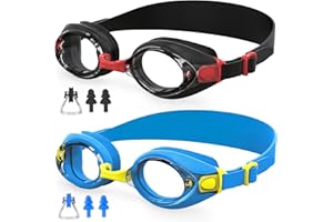 TRUSIEL Kids Swimming Goggles,Swim Goggles for Children Kids Boys Girls Toddler Age 4-13, Anti-Fog Anti-UV Waterproof Comfortable Silicone with Clear Vision and Portable Case